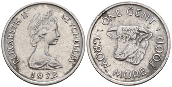Сейшельские острова 1 цент 1972 ФАО KM 17 алюминий 4602-233