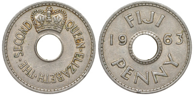 Фиджи 1 пенни 1963 Елизавета II (1952- ) KM 21 медно-никель 51-4146
