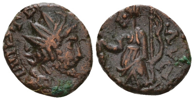 Римская Империя, императоры в Галлии антониниан 272 Тетрик, IMP C TETRICVS P F AVG, бюст императора / PAX AVG, Пация, персонификация Мира, локальная чеканка в Галлии RIC 100 биллон 1073-25-55