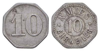 Арвайлер 10 пфеннигов ND N. Mies Men05 189.4, Men18 284.4 железо aUNC 4643-934