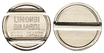 Италия жетон для игры в бильярд диаметр 26 мм, вес 6,6 гр нержавеющая сталь 4670-727