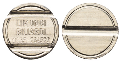 Италия жетон для игры в бильярд диаметр 26 мм, вес 6,6 гр нержавеющая сталь 4670-727