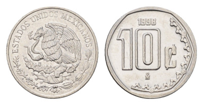 Мексика 10 сентаво 1998 KM 547 нержавеющая сталь UNC 4684-1251