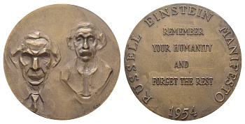 Болгария медаль 1977 28-ая Пагуошская конференция, в память о создании манифеста Б. Рассела-А. Эйнштейна  бронза    1097-3-42