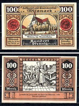 Вильснак (Пруссия, Бранденбург) 100 пфеннигов 1922 2193-48-1-2