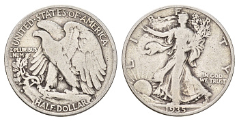 США 1/2 доллара (50 центов) 1935 D KM 142 серебро 4127-2113