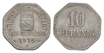 Лангеншвальбах 10 пфеннигов 1919 Funck 271.5, Men18 17960.5 железо UNC 4643-1027