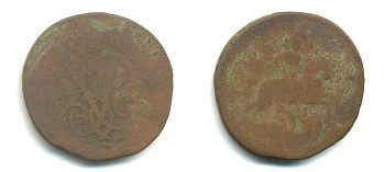 РОССИЯ 1 КОПЕЙКА 1759 медь 61-312