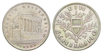 Австрия 1 шиллинг 1925 KM 2840 серебро 4657-646