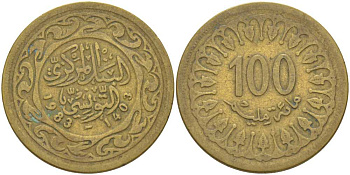 Тунис 100 миллимов 1983 АН1403, республика KM 309 латунь 47-512