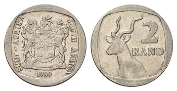 ЮАР 2 ранда 1989 KM 139 медь плакированная никелем 4626-936