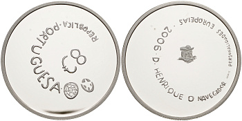 Португалия 8 евро 2006 принц Генрих Мореплаватель KM 776a серебро PROOF 11-171-42