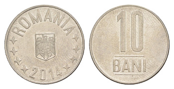 Румыния 10 бань (бани) 2014 KM 191 сталь плакированная никелем UNC 4632-1021