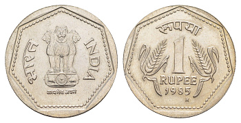 Индия 1 рупия 1985 H KM 79.1 медно-никель UNC 4650-1046