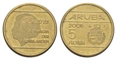 Аруба 5 флорин 2005 KM 38 алюминиевая бронза 86-627