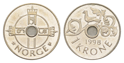 Норвегия 1 крона 1998 Харальд V (1991-) KM 462 медно-никель UNC 4644-943