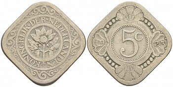 НИДЕРЛАНДЫ 5 ЦЕНТОВ 1923 KM 153 медно-никель 3457-743