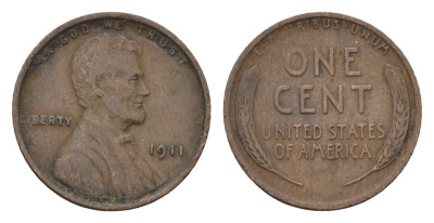 США 1 цент 1911 Линкольн KM 132 бронза 4682-827