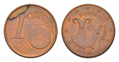 Кипр 1 евроцент 2011 KM 78 сталь плакированная медью 4630-433