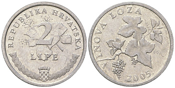 Хорватия 2 липы 2005 нечетный год KM 4 алюминий    4124-463