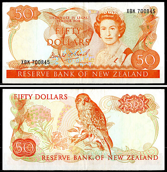 Новая Зеландия 50 долларов ND (1989-1992) Pick 174 b бумага 451-708-2