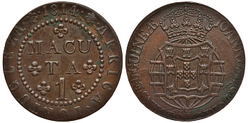 Португальская Ангола 1 макута 1814 KM 46 медь 5010-222