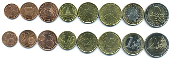 Словения евронабор из 8 монет 2007 1, 2, 5, 10, 20, 50 евроцентов, 1 и 2 евро UNC N5-31