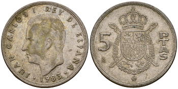 Испания 5 песет 1983 Хуан Карлос I (1975-2014) KM 823 медно-никель 216-541