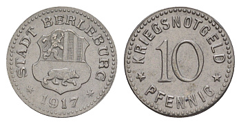 Берлебург 10 пфеннигов 1917 Funck 38.1, Men05 1816.1, Men18 2351.1 железо 4636-715