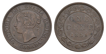 Канада 1 цент 1859 Виктория (1837-1901) KM 1 бронза 1527-734