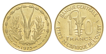 Западная Африка (BCEAO) 10 франков 1975 KM 1a медь алюминий никель UNC 4654-532
