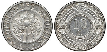 Нидерландские Антилы 10 центов 2008 Беатрикс (1980-2013) KM 34 никель плакированный сталью UNC 51-842