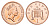 Великобритания 1 пенни 1996 Елизавета II (1952-2022) KM 935a, Spink 4391 (B4) сталь плакированная медью UNC 4696-767