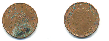 Великобритания 1 пенни 2002 Елизавета II (1952-2022) KM 986, Spink 4710 (B5) сталь плакированная медью 177-555