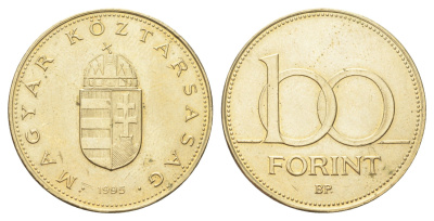 Венгрия 100 форинтов 1995 KM 698 латунь UNC 4692-1113