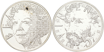 Нидерланды 5 евро 2003 150 лет со дня рождения Винсента ван Гога (1853-1890) KM 245 серебро PROOF 02-265-12