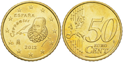Испания 50 евроцентов 2012 KM 1149 нордик UNC 4150-1127