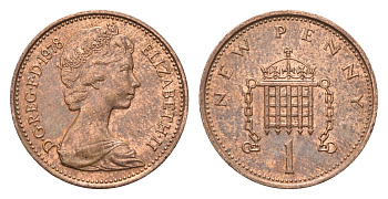 Великобритания 1 пенни 1978 Елизавета II (1952-2022) KM 915, Spink 4237 (B1) бронза aUNC 4696-749
