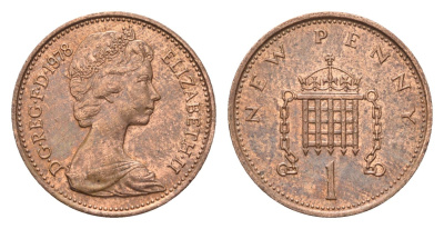 Великобритания 1 пенни 1978 Елизавета II (1952-2022) KM 915, Spink 4237 (B1) бронза aUNC 4696-749
