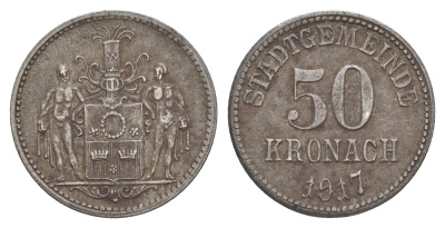 Кронах 50 пфеннигов 1917 Funck 260.7, Men22.2 17512.7 железо 1527-1444
