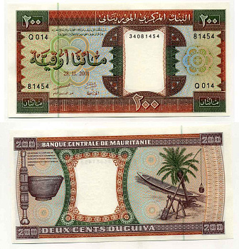 Мавритания 200 угуйя 2001 каное, 28 ноября 1996 Pick 5 i бумага UNC (пресс) 00-00
