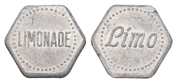 Германия жетон от лимонада размер 18x21 мм, вес 0,7 гр алюминий 4655-714