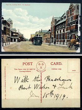 Австралия post card - открытка 1919 высокая улица, Мейтленд 2193-57