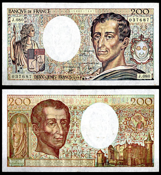 Франция 200 франков 1990 Pick 155 d бумага 7198-19-2-2