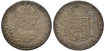 Боливия 8 реалов 1773 PR, Карл III Испанский KM 55 серебро 00-901-50