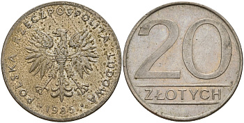 Польша 20 злотых 1985 MW Y 153.1 медно-никель 4187-636