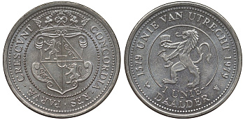 Нидерланды 1 даалдер 1979 400 лет Утрехтскому союзу медно-никель UNC 4122-117