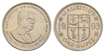 Маврикий 1 рупия 1993 Сивусагур Рамгулам KM 55 медно-никель 4638-1051