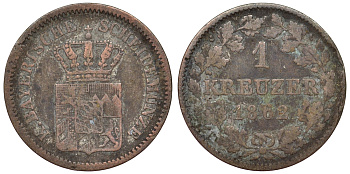 Бавария 1 крейцер 1862 Максимилиан II (1848-1864) KM 473 серебро 71-212