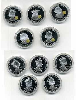 Восточно-Карибские штаты 10 долларов набор из 5 монет 2002 короли пяти столетий серебро PROOF 00-00
